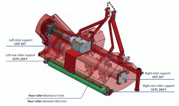 Del morino fixed or semi offset flail mower