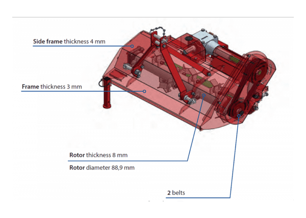 Del morino fixed or semi offset flail mower parts diagram
